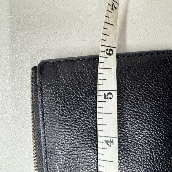 Fossil Black Pebbled Leather Zip Wallet Card Holder Womens Small Classic - Picture 4 of 11